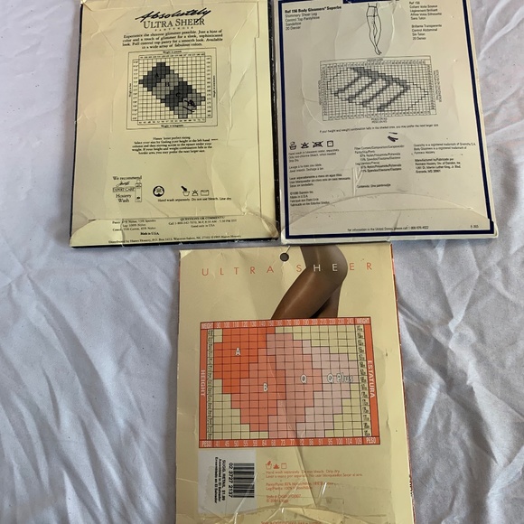 Vintage hosiery set of 3 Givenchy‎ Leggs Hanes - Picture 2 of 2